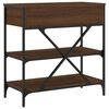 vidaXL Console Table Brown Oak Engineered Wood, Metal Console Table