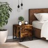vidaXL Bedside Cabinet Set of 2 Smoked Oak Engineered wood and metal