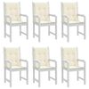 vidaXL Lowback Chair Cushion Set of 6 Cream Oxford fabric (100% polyester)