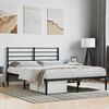 vidaXL Bed Frame Black Powder-Coated Steel Double Bed Frame