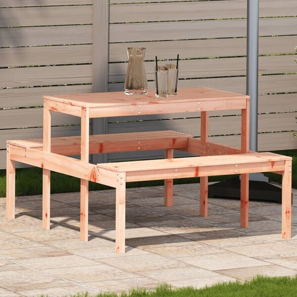vidaXL Picnic Table Natural wood Solid Douglas Fir wood Large Durable