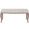 vidaXL Bench Cream White Viscose, Polyester, Linen, Cotton, Solid Wood
