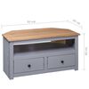 vidaXL Corner TV Cabinet Grey and natural wood color Solid pine wood