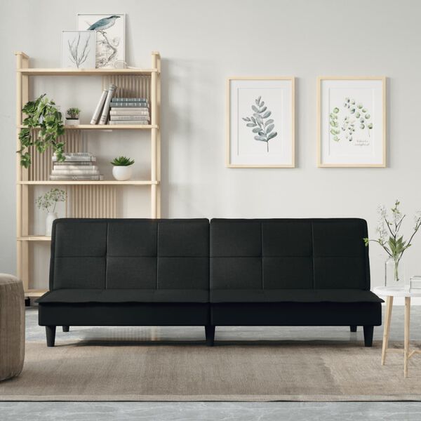 vidaXL Sofa Bed Black Fabric