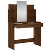 vidaXL Dressing Table Brown oak Engineered wood and glass Standard