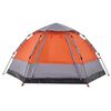 vidaXL Camping Tent Cabin 4-Person Gray and Orange Quick Release