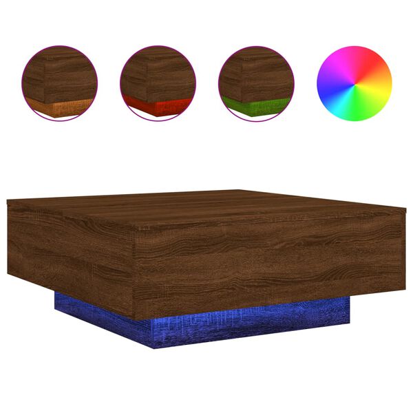 vidaXL Coffee Table Brown oak Engineered wood 31.5x31.5x12.2 in