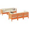 vidaXL Garden Sofa Set Wax brown, Cream Solid pine wood, Oxford fabric