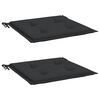 vidaXL Patio Chair Cushions 2 pcs Black 15.7x15.7x1.6" Oxford Fabric