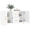 vidaXL Sideboard High gloss white Engineered wood, metal Medium