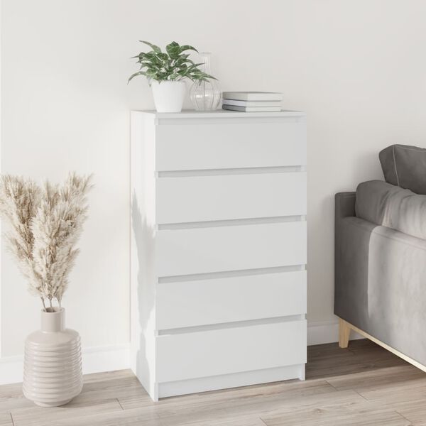 vidaXL Drawer Cabinet White Engineered wood Medium Drawer Cabinet
