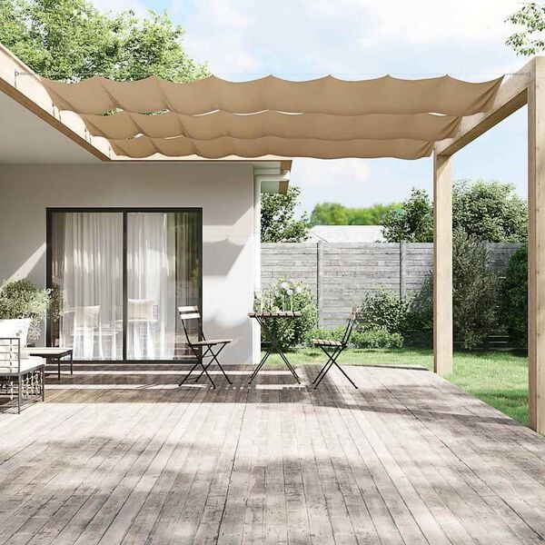 vidaXL Vertical Awning Taupe Oxford Fabric 55.1 x 315.0 in