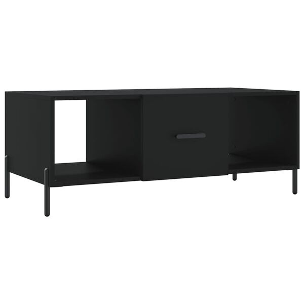 vidaXL Coffee Table Black Engineered wood, iron 40.2 x 19.7 x 15.7 in