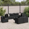 vidaXL Patio Lounge Set Set of 8 Black