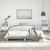 vidaXL Bed Frame Light Gray Polyester Fabric, Plywood, Engineered Wood