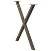 vidaXL Dining Table Legs X-Shaped 2 pcs Natural Steel 27.6x(28.3-28.7)" Steel