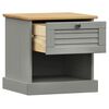 vidaXL Bedside Cabinet Grey Solid pine wood, engineered wood, metal
