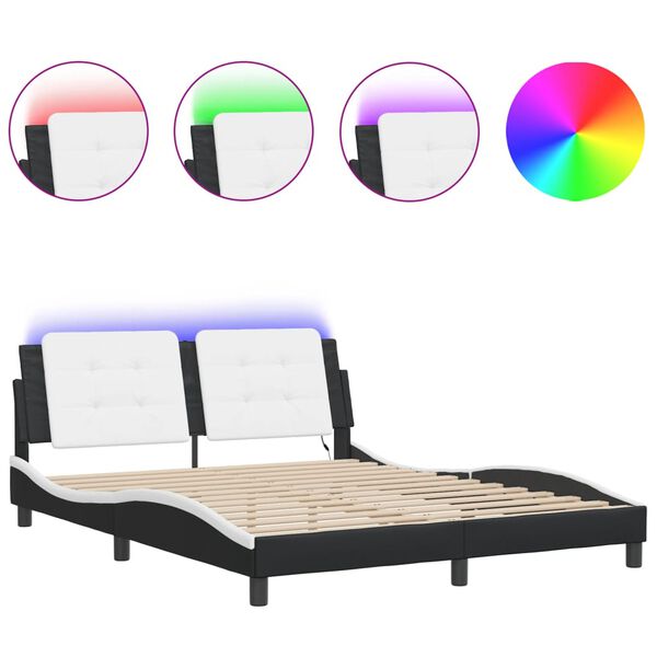 vidaXL Bed Frame Black and white
