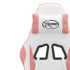 vidaXL Gaming Chair White and Pink Faux leather, metal, plywood Standard