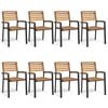 vidaXL Stackable Patio Chairs 8 pcs Solid Wood Acacia and Metal