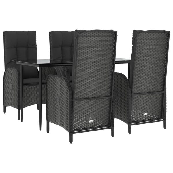 vidaXL Patio Dining Set Black