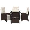 vidaXL Garden Dining Set with Cushion 5 pcs Brown Poly Rattan