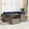 vidaXL 5 Piece Patio Sofa Set with Cushions Gray Poly Rattan Acacia