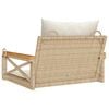 vidaXL Swing Bench with Cushions Beige 24.8x24.4x15.7" Poly Rattan