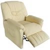 vidaXL Massage Chair Cream Faux Leather Standard Adjustable Footrests