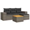 vidaXL Garden Sofa Set Grey Poly Rattan 5 Piece Set