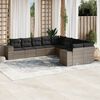 vidaXL Garden Sofa Set Grey PE wicker Large Modular Garden Sofa Set