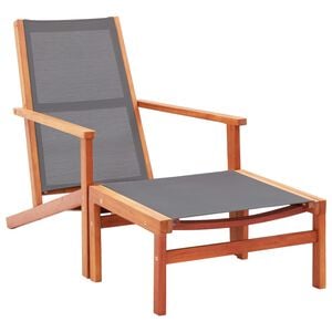 vidaXL Garden Chair Grey Solid eucalyptus wood Medium Foldable
