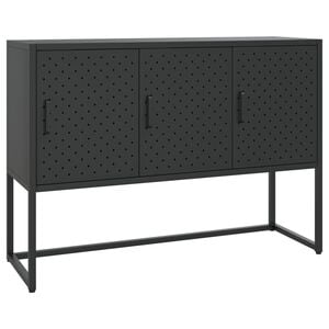 vidaXL Sideboard Black Steel Medium Sideboard Rectangular Modern