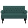 vidaXL Bench Dark Green Fabric (100% polyester), plywood, solid rubberwood