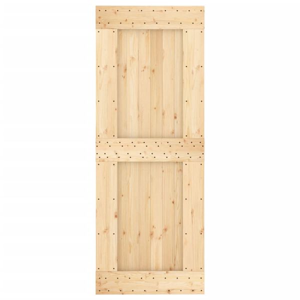 vidaXL Sliding Door with Hardware Set 33.5x82.7" Solid Wood Pine
