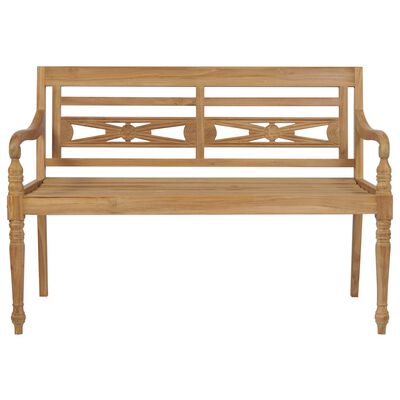 vidaXL Batavia Bench with Anthracite Cushion 59.1" Solid Teak Wood