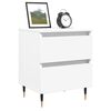 vidaXL Bedside Cabinet White Engineered wood, Iron 15.7x13.8x19.7 in