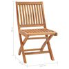vidaXL Patio Chair Set of 8 Brown Teak Wood As per dimensions Foldable