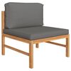 vidaXL Garden Lounge Set Dark grey, natural wood Teak wood, polyester
