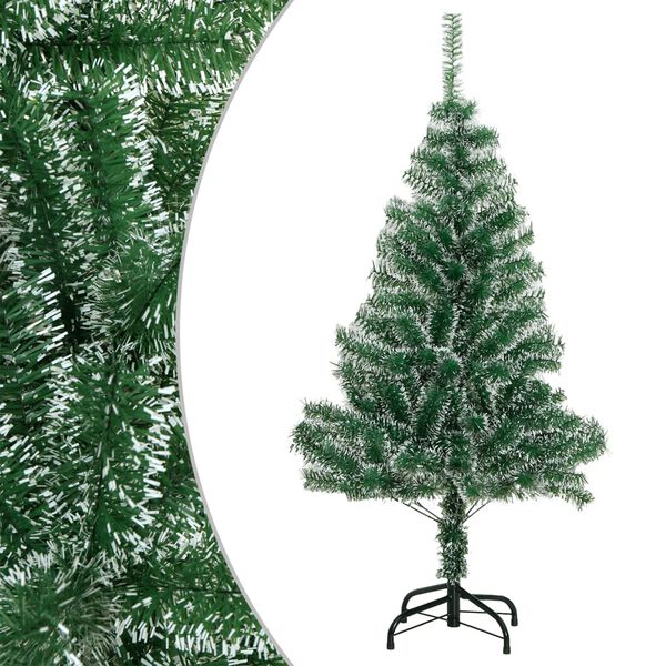 vidaXL Artificial Christmas Tree Green and white PET 59.1 in