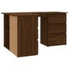 vidaXL Corner Desk Brown Oak Engineered Wood Medium Corner Desk