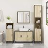 vidaXL Bathroom Furniture Set Sonoma Oak Engineered Wood, Metal, Glass