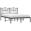 vidaXL Bed Frame Black Powder-coated Steel Double Bed Frame