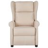 vidaXL Recliner Chair Cream 100% polyester, metal, plywood Single seat