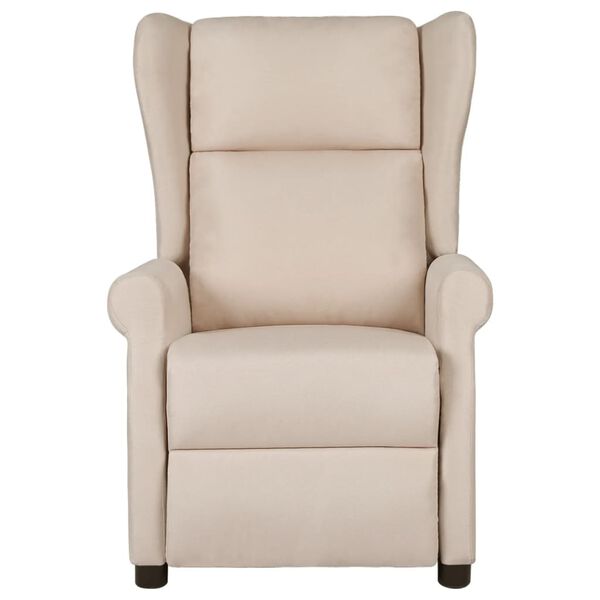 vidaXL Recliner Chair Cream 100% polyester, metal, plywood Single seat