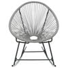 vidaXL Rocking Chair Grey Polyethylene rattan, powder-coated steel