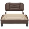 vidaXL Bed Frame without Mattress "Hvar" Brown 31.5"x78.7" Faux Leather