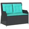 vidaXL Reclining Patio Bench Black, Turquoise