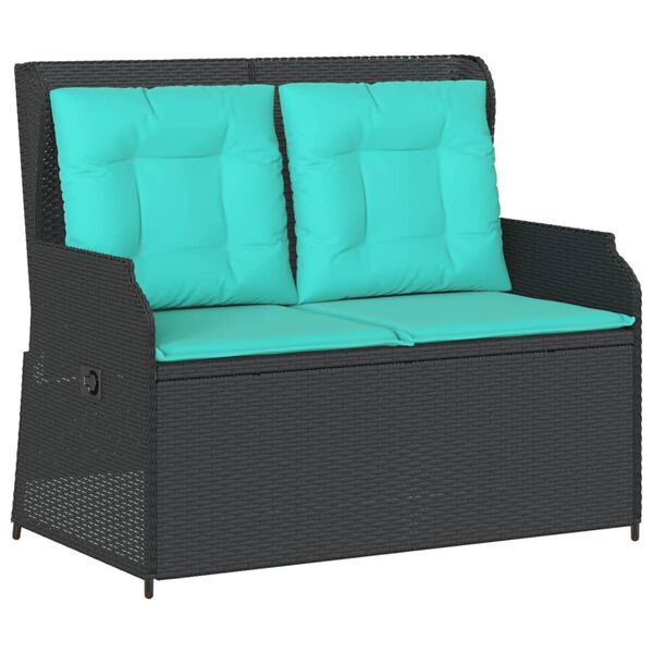 vidaXL Reclining Patio Bench Black, Turquoise