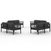 vidaXL Garden Lounge Set Anthracite Aluminum 8 Piece Modular